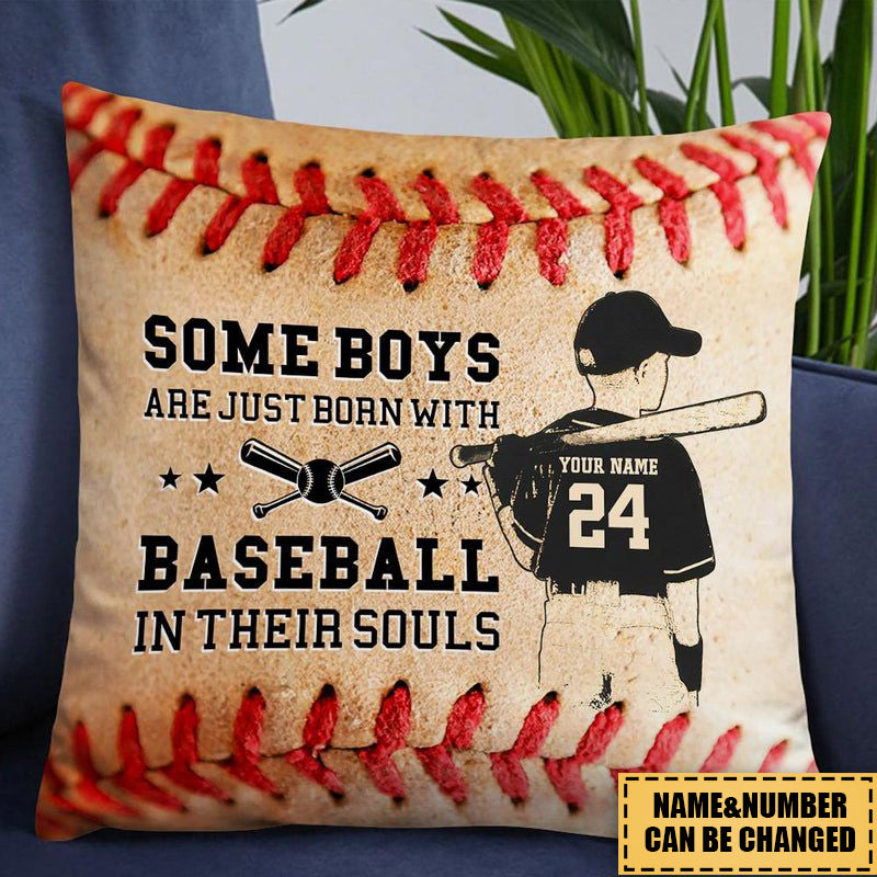 Some Boys/Girls Are Just Born With Baseball Personalized Pillowcase
