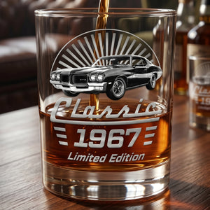 Custom Photo Classic Car Limited Edition - Personalized Whiskey Glass