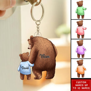 Happy Father‘s Day/Mother's Day To Amazing Daddy/Grandpa/ Mom/Grandma Bear Personalized Acrylic Keychain