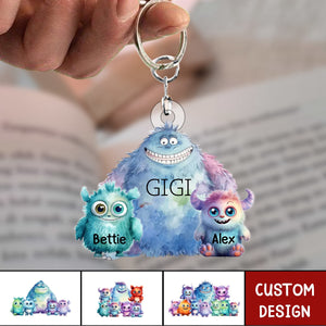 Personalized Keychain - Halloween Gift For Mom- Grandma Of The Little Monster