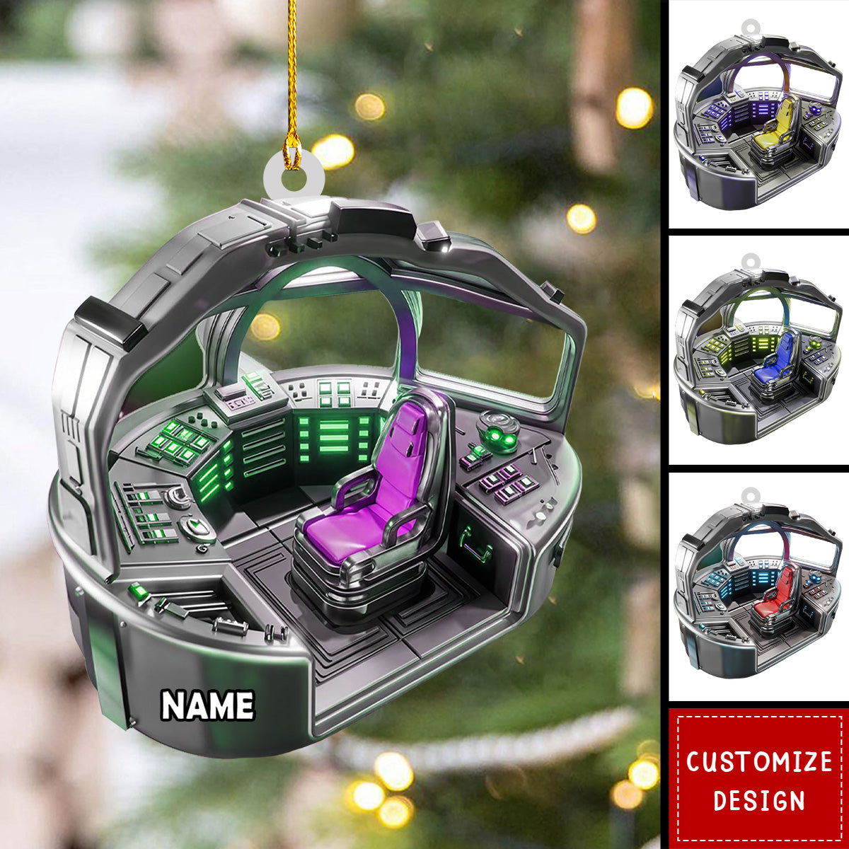 Personalized Space Rocket Ship Christmas Ornament - 2024 New Release