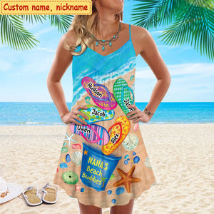 Nana's Beach Buddies Summer Flip Flop Personalized Summer Dress Perfect Gift for Grandmas Moms Aunties HTN09MAY23CT3