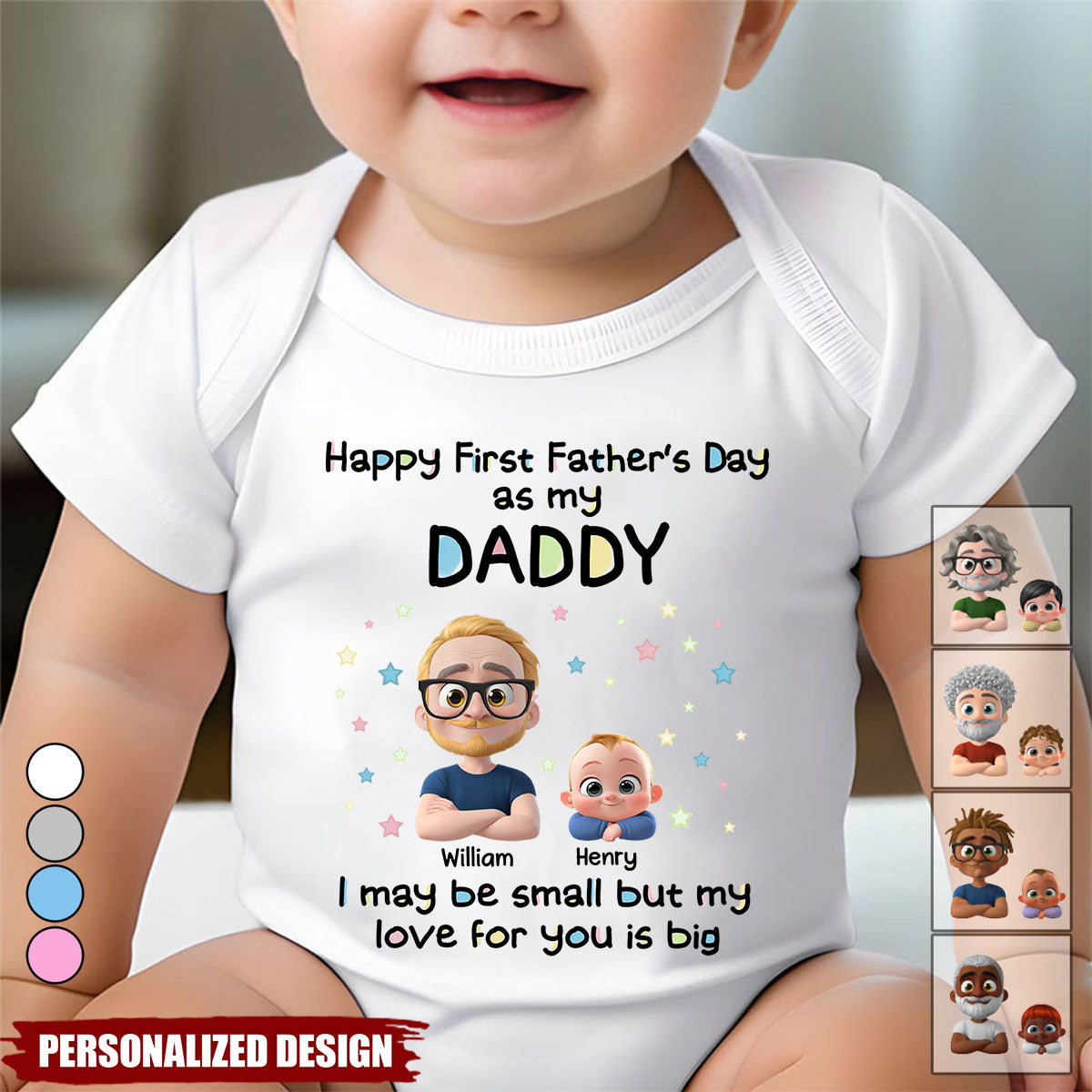First Father Day With Baby-Personalized Baby Onesie