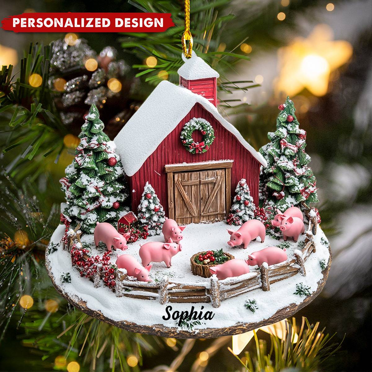 Personalized Pig Farm Christmas Ornament-Gift for Farmers-2024 New Release