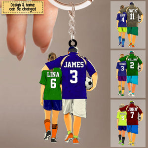 Personalized Soccer Players Gift For Daughter/Granddaughter Acrylic Keychain
