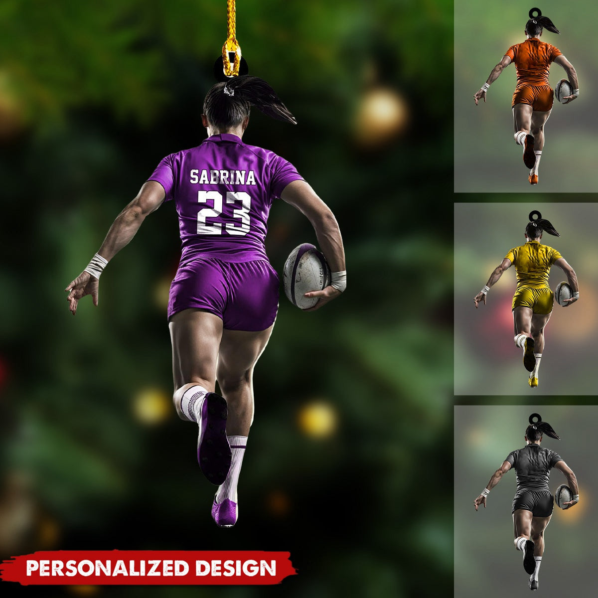 Personalized Rugby Ornament-Gift For Female Rugby Players-2024 New Release