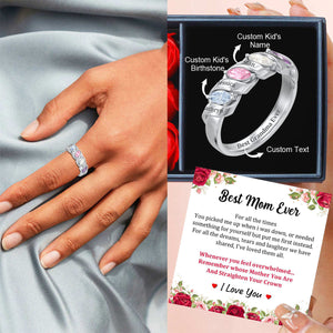 Personalized Family Kids Birthstone Ring