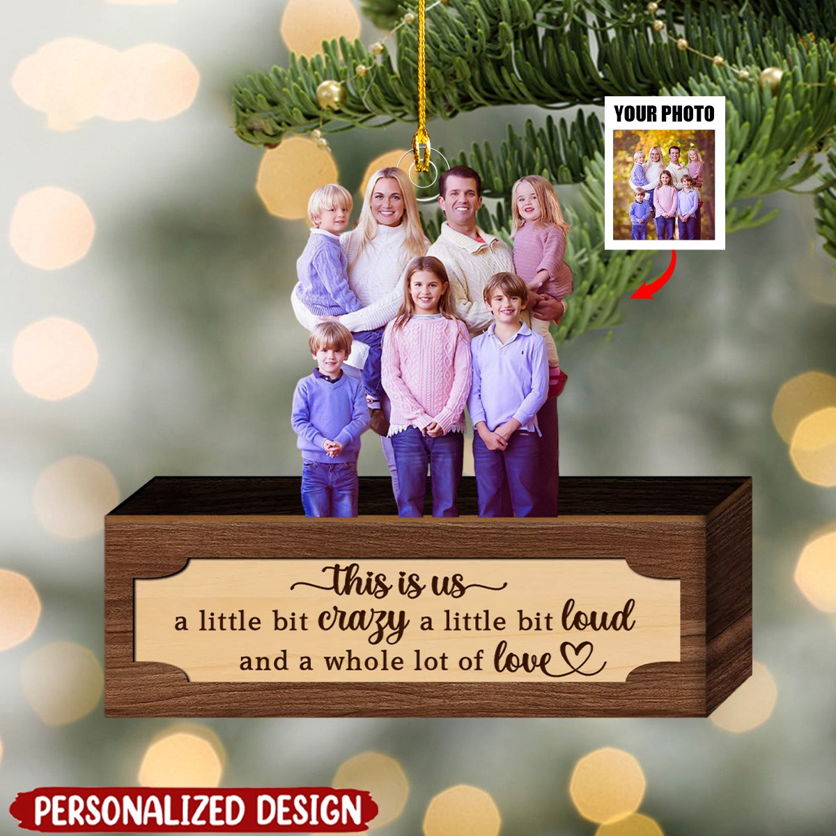 2024 New Release Happy Family In Box Personalized Wooden Ornament-Christmas Gift