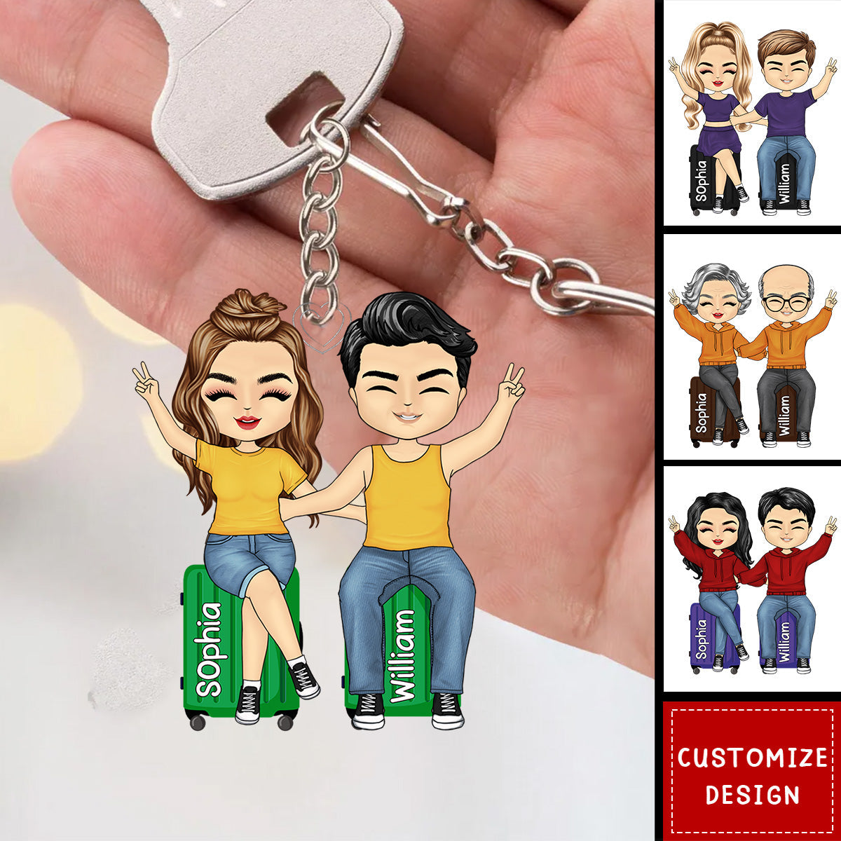 Couples Trip Personalized Keychain, Anniversary Gift For Wife,Husband
