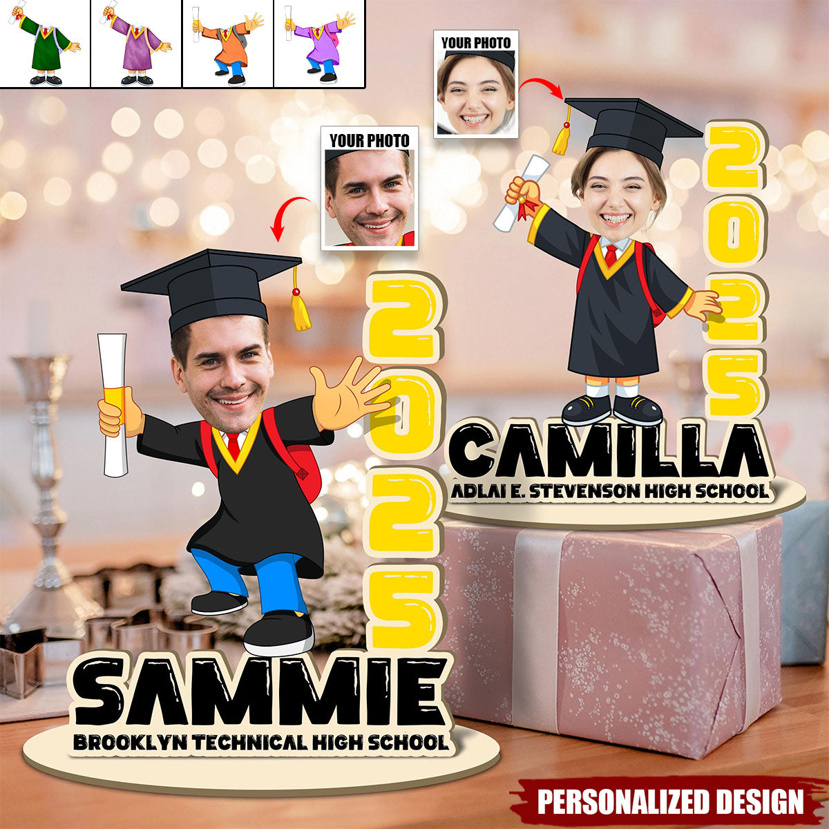 Personalized Class of 2025 Grad Name Wooden Sign-Senior Keepsake