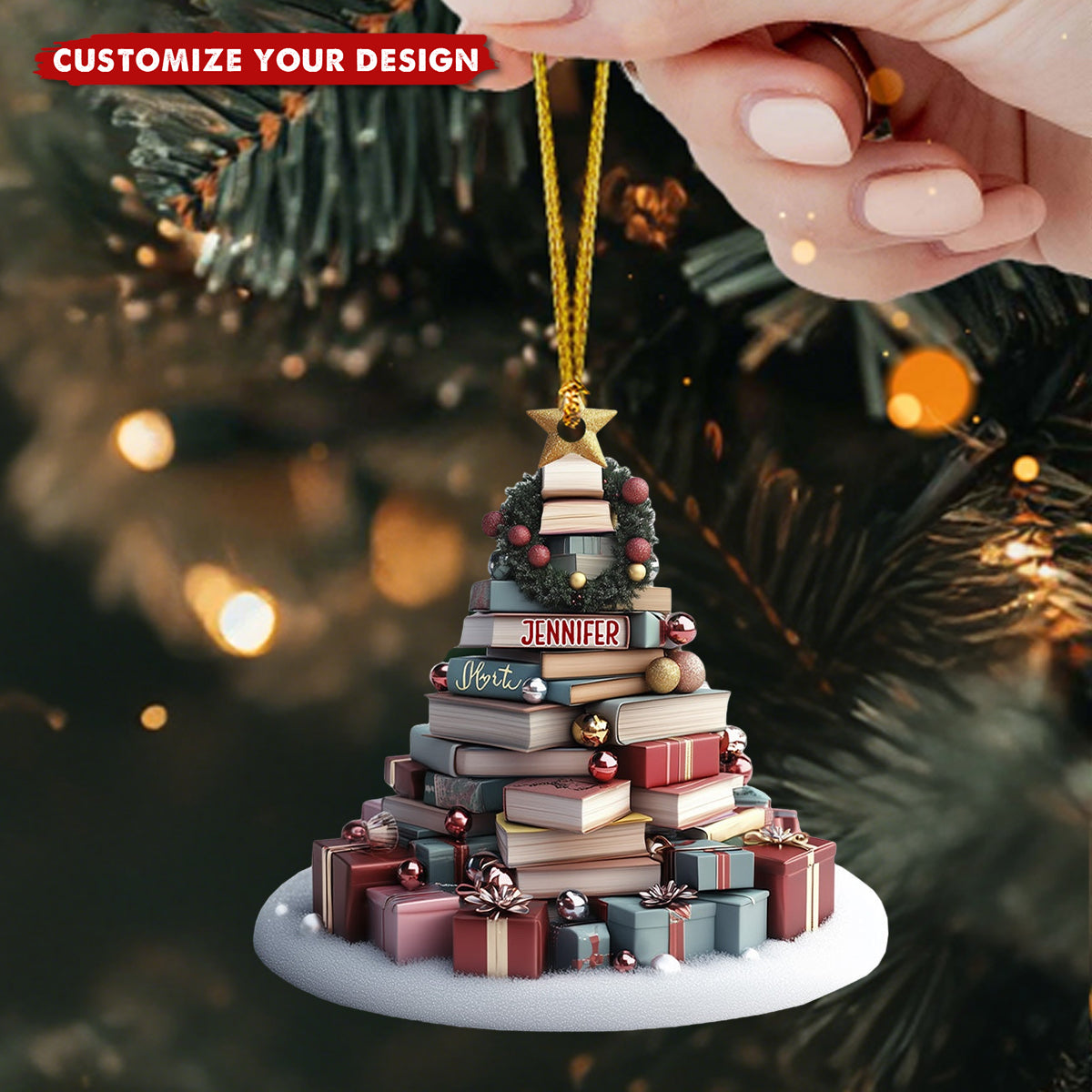 Book Christmas Tree - Personalized Book Ornament