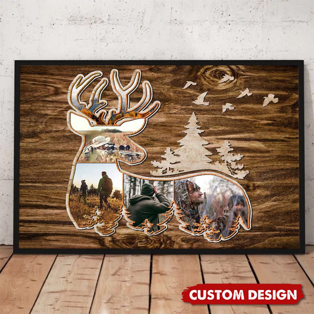 Personalized Deer Photo Collage Poster, Hunting Gifts For Deer Hunters
