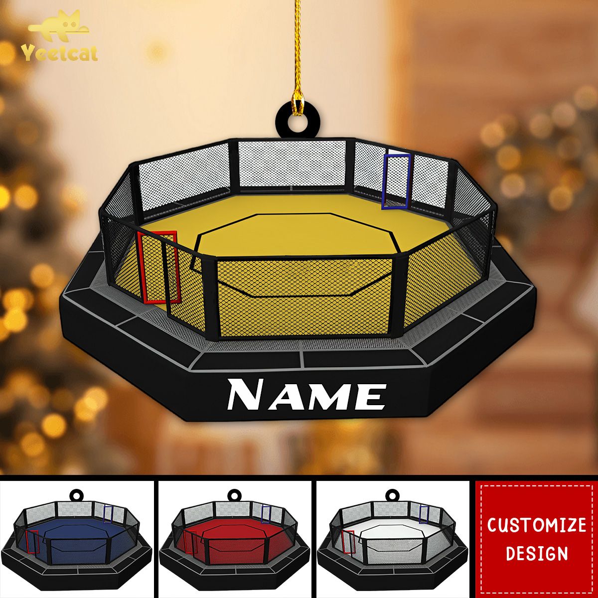Personalized MMA Cage Ornament, Gift For MMA Fighters-2024 New Release