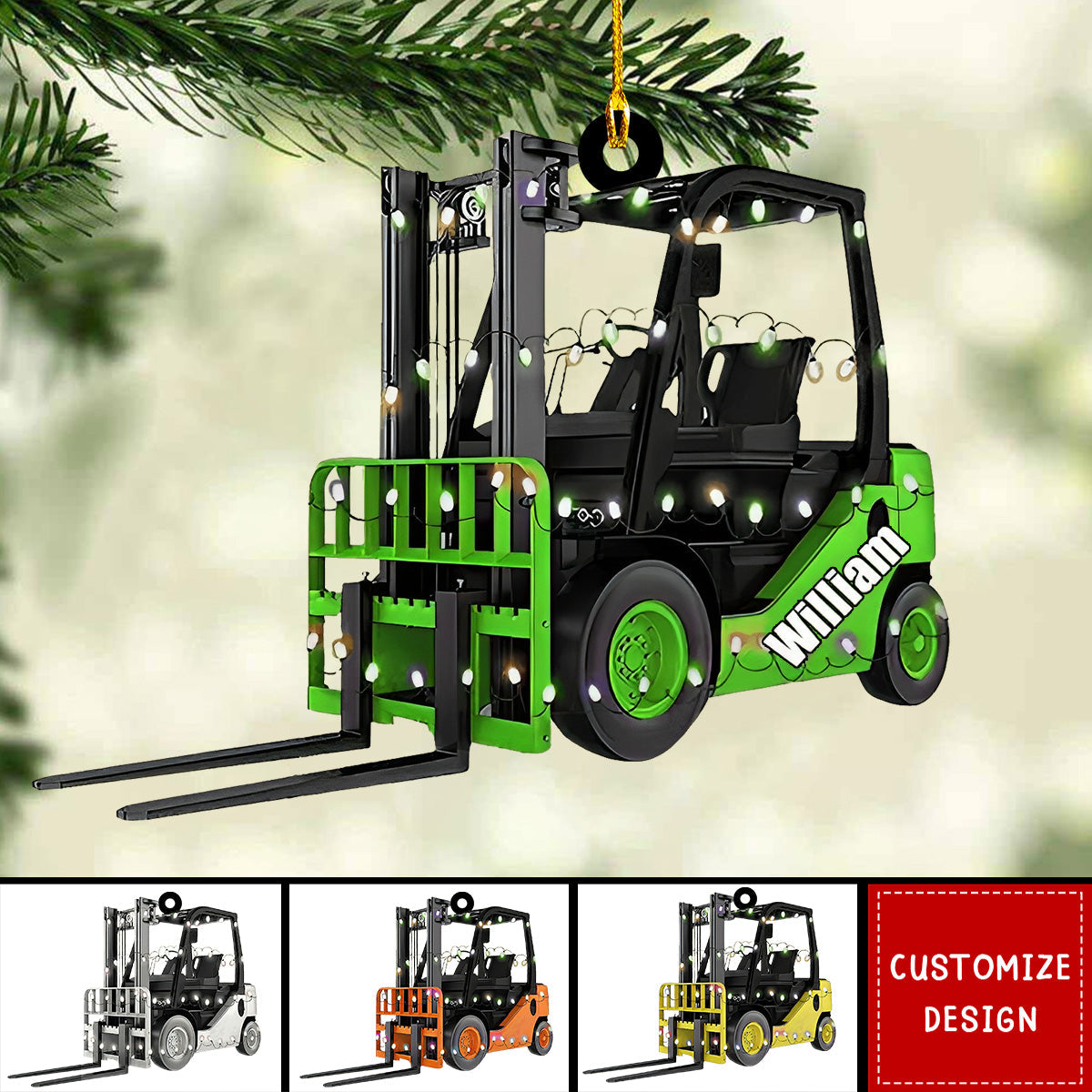 Personalized Forklift Truck Christmas Ornament - 2024 New Release
