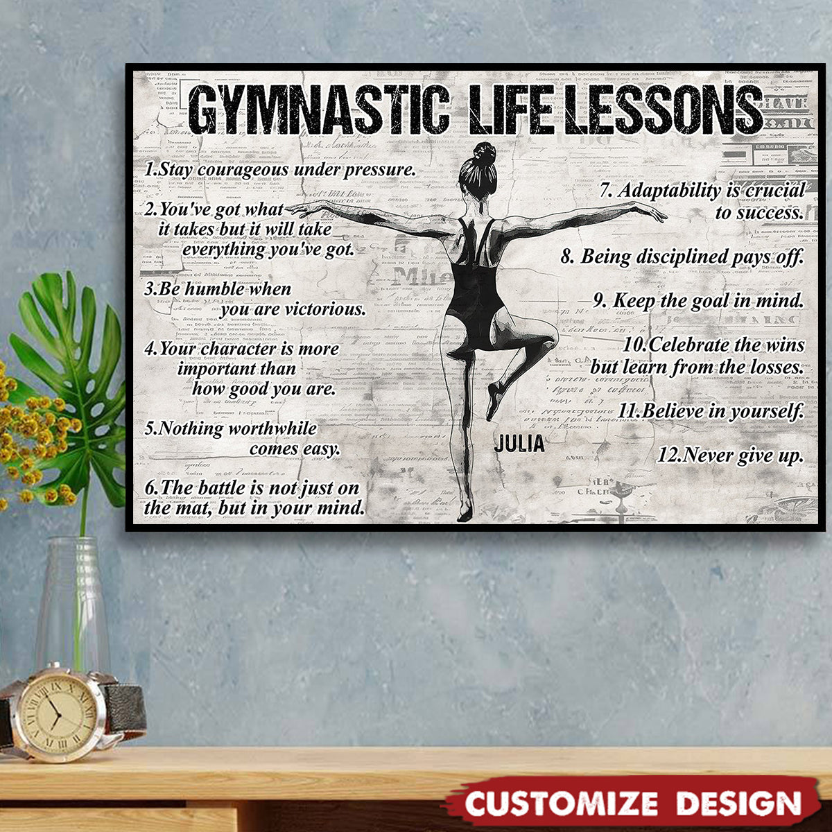 Gymnastic Life Lessons Girl Poster - Gift For Gymnastics Lovers