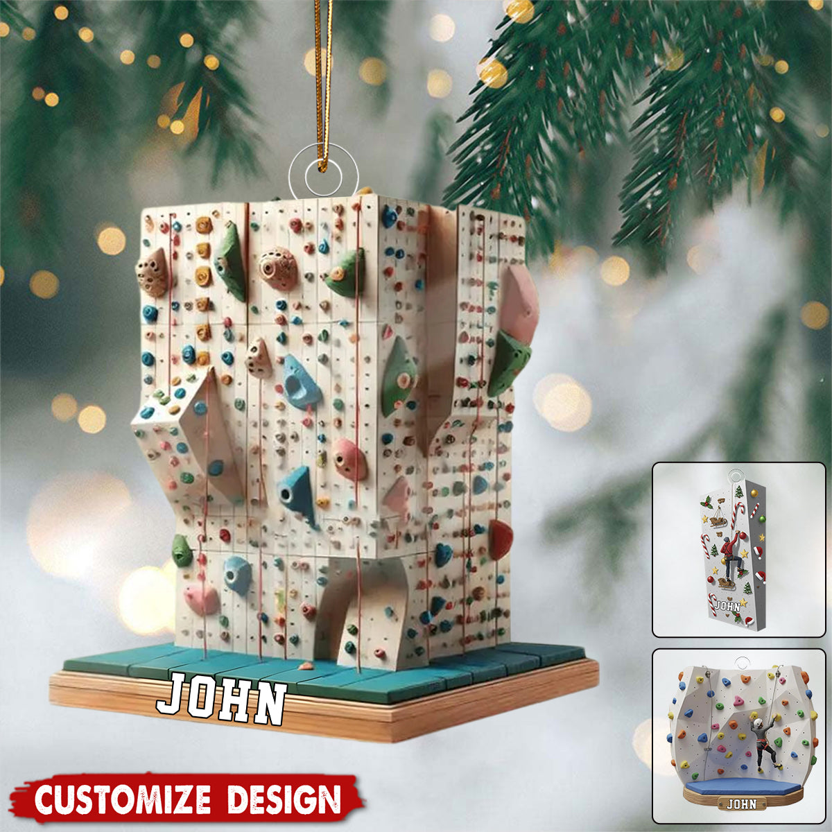 Personalized Rock Climbing Christmas Ornament – Gift for Athletes & Adventure Lovers