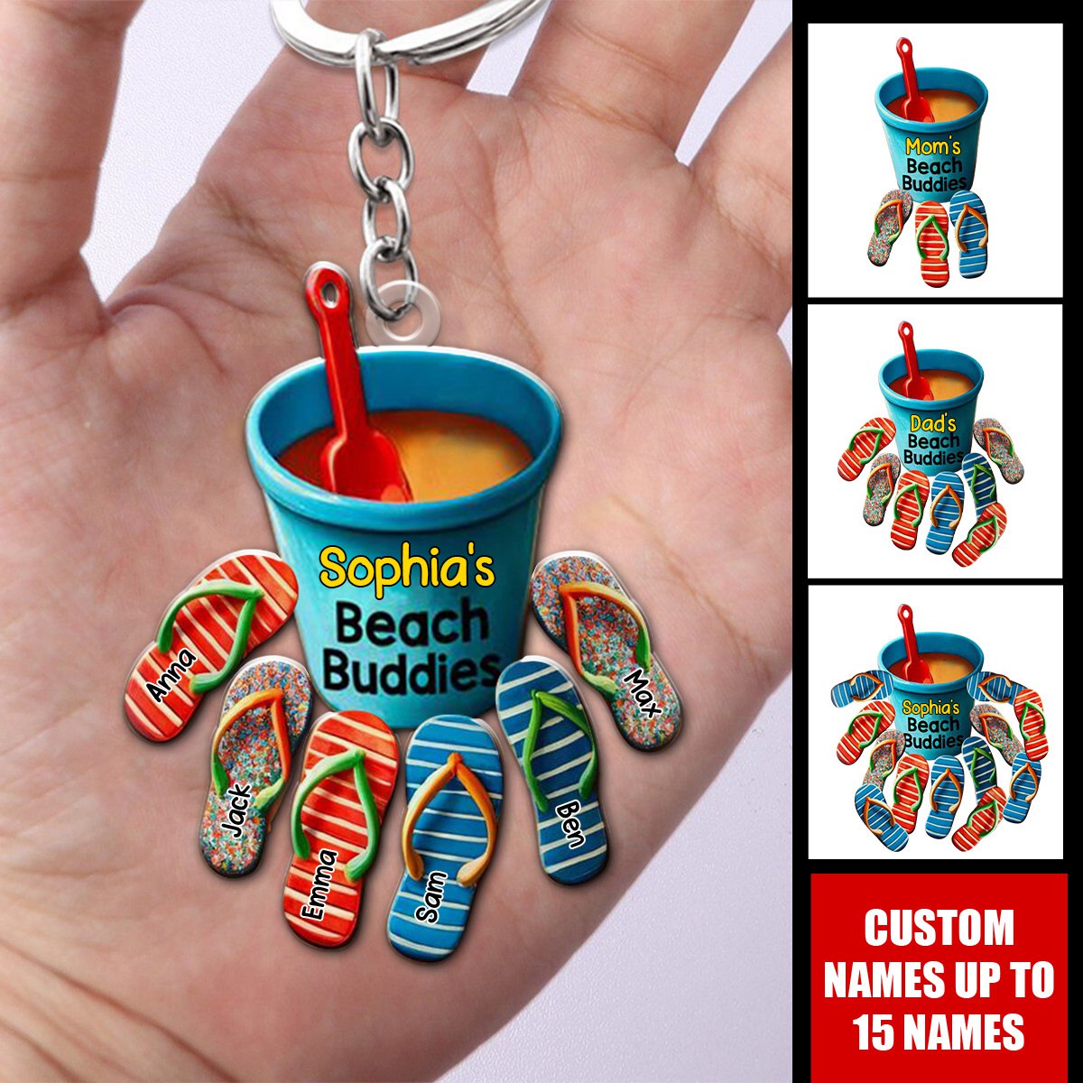Summer Flipflop Grandma's/Mom's/Dad's Beach-Personalized Acrylic Keychain