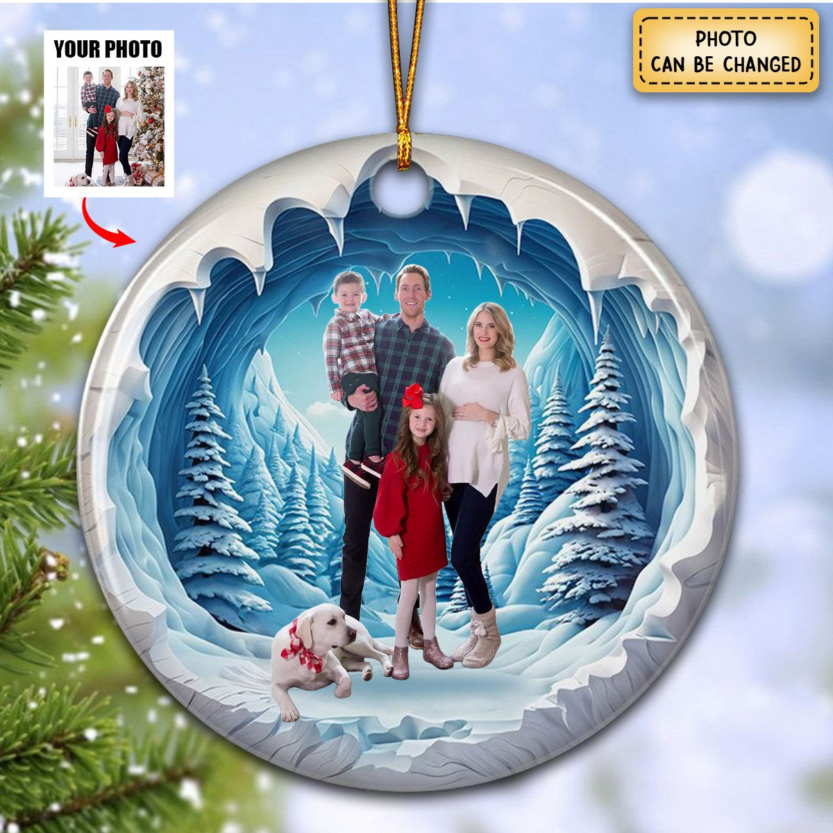 Family Photo Personalized Ceramic Ornament - 2024 New Release