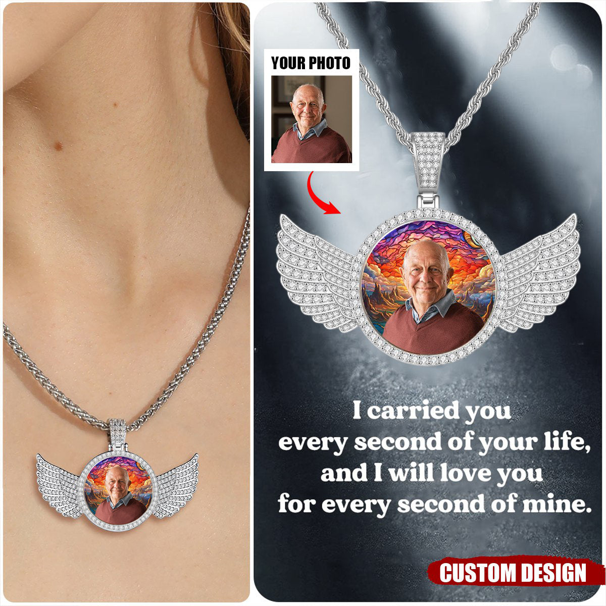 Forever in My Heart - Personalized Diamond Studded Keepsake Necklace