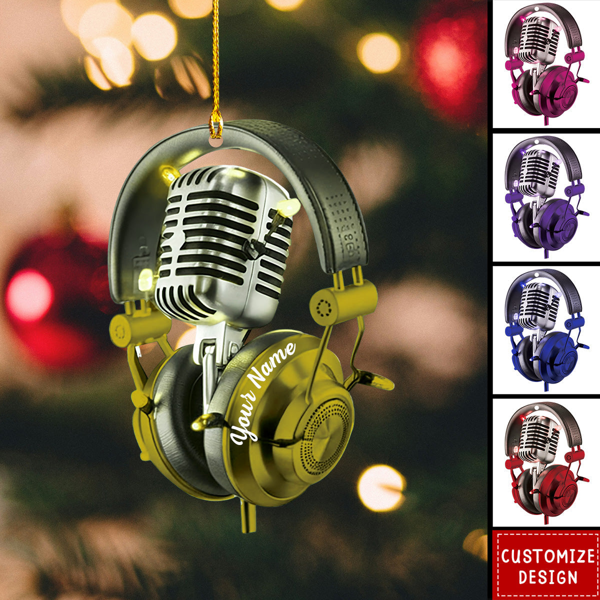 Personalized Microphone Christmas Ornament-Gifts For Sing Lover-2024 New Release