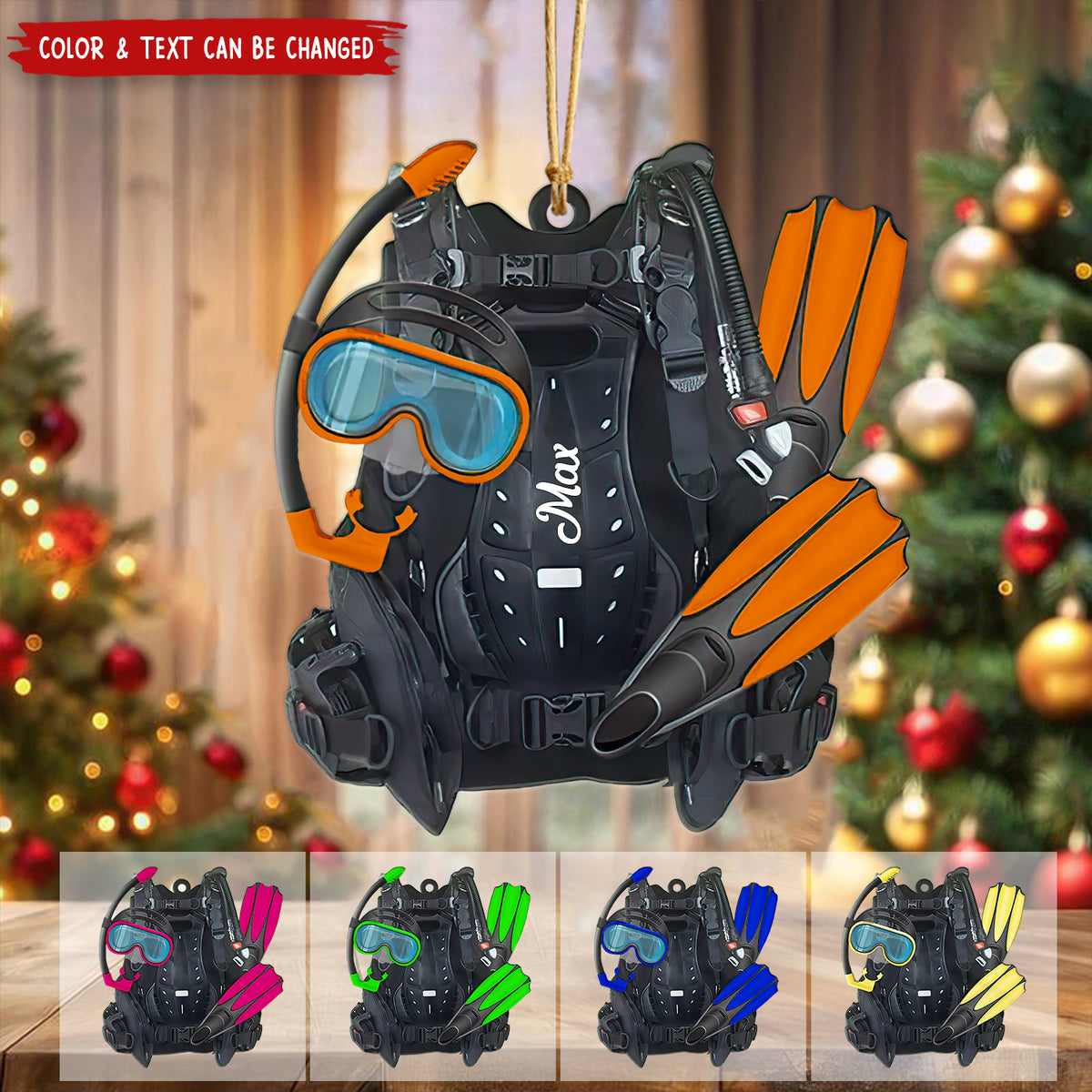 Personalized Scuba Diving Set Ornament - Gift For Diving Lovers, Divers