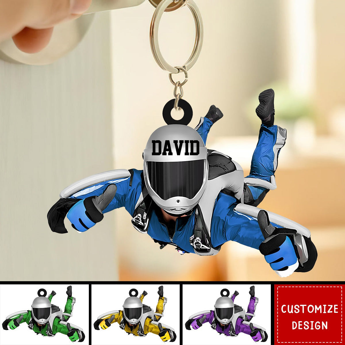 Personalized Skydiving Keychain, Gift For Skydiving Lovers - 2025 New Release