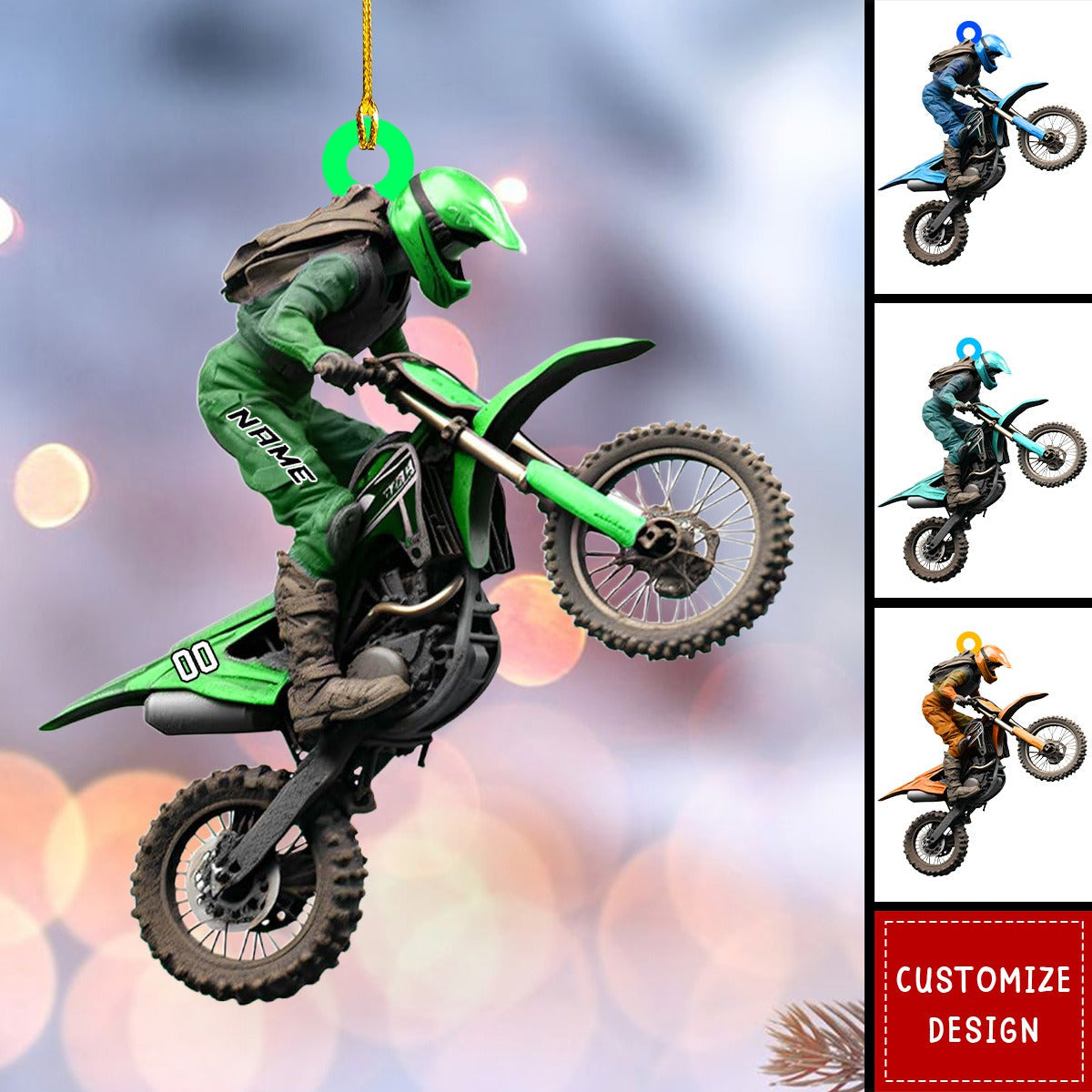 Personalized Dirt Bike Christmas Ornaments Gift for Racing Lovers - 2024 New Release