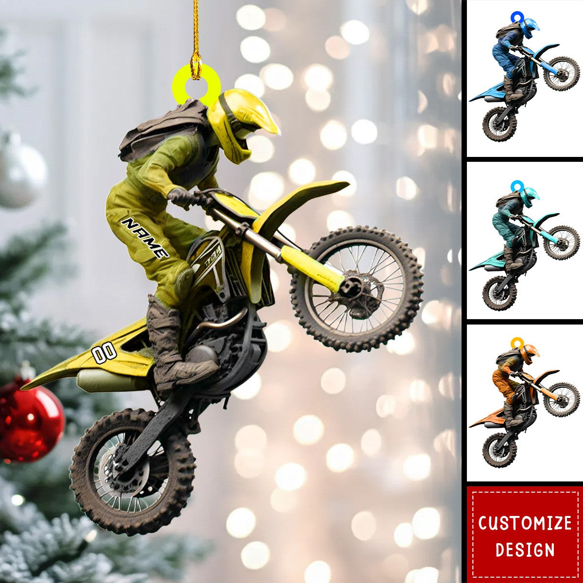 Personalized Dirt Bike Christmas Ornaments Gift for Racing Lovers - 2024 New Release