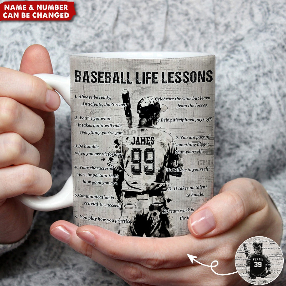 Personalized Baseball Life Lessons Mug - Great Gift For Baseball Lovers