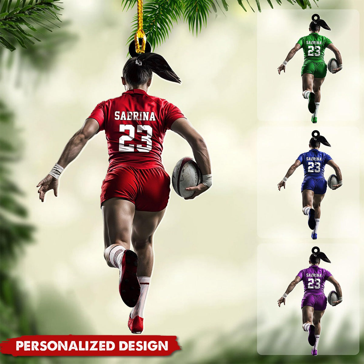 Personalized Rugby Ornament-Gift For Female Rugby Players-2024 New Release