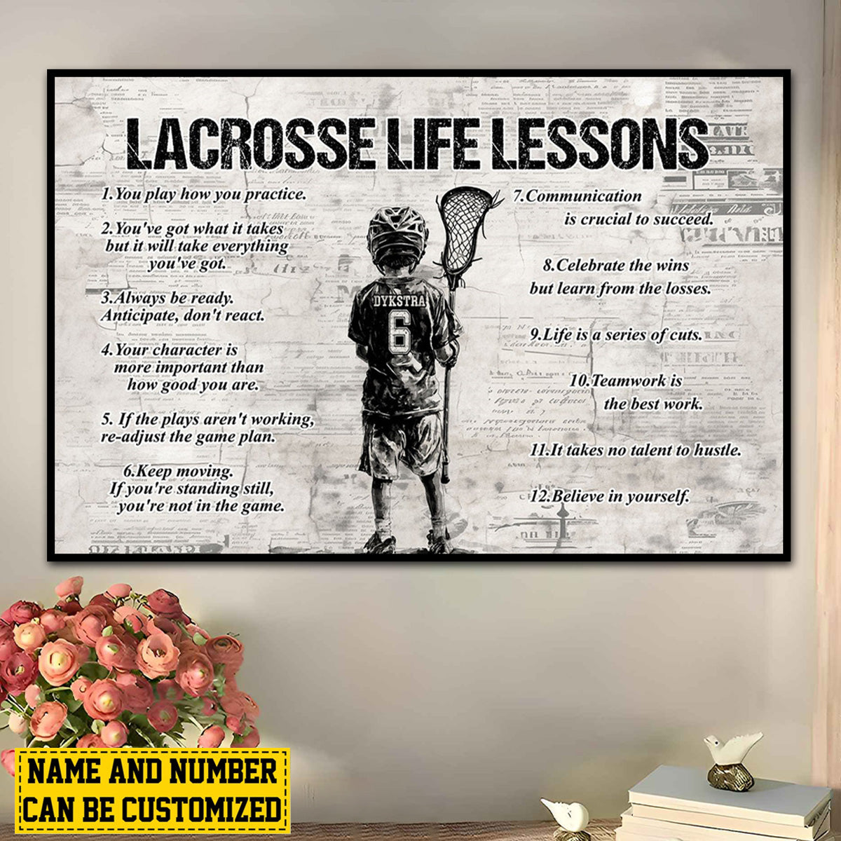 Personalized Lacrosse Kid Life Lessons Poster-Gift For Lacrosse Lovers