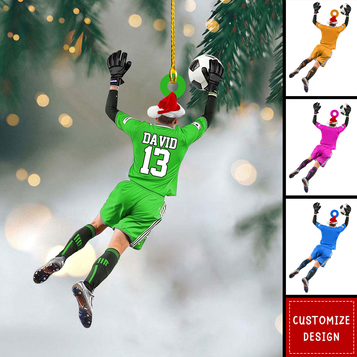 Personalized Soccer Goalkeeper Christmas Ornament Gift for Soccer Lovers-2024 New Release