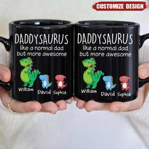 Grandpasaurus / Daddysaurus And Kids Personalized Mug - Gift For Dad / Grandpa