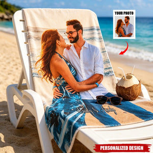 Custom Photo Beach Towel, Personalized Microfiber Travel Towel