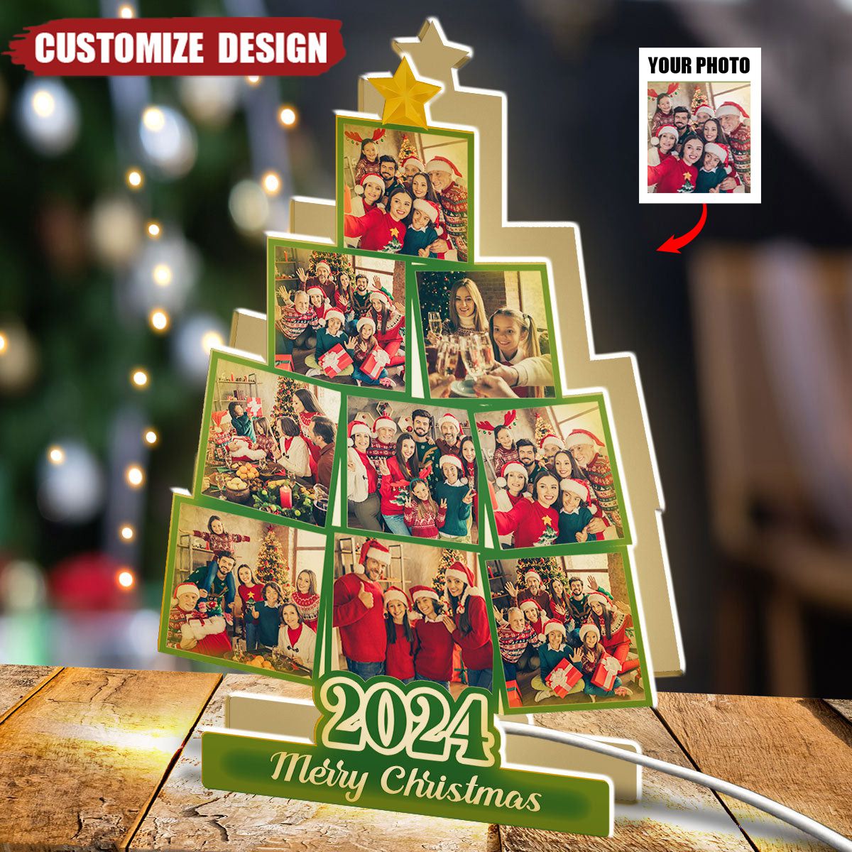 Custom Photo Christmas Tree - Personalized Light Box - 2024 New Release