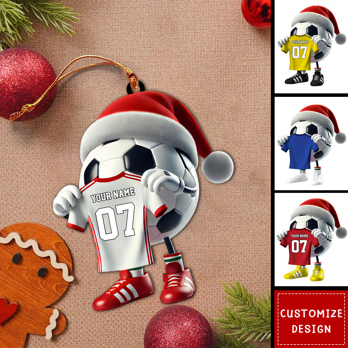Personalized Soccer Christmas Ornament Gift For Soccer Lovers-2024 New Release