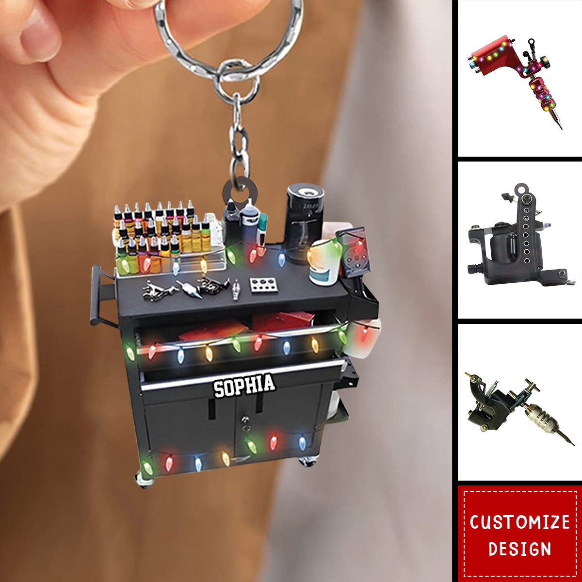 Personalized Tattoo Keychain-Gift For Tattoo Artist