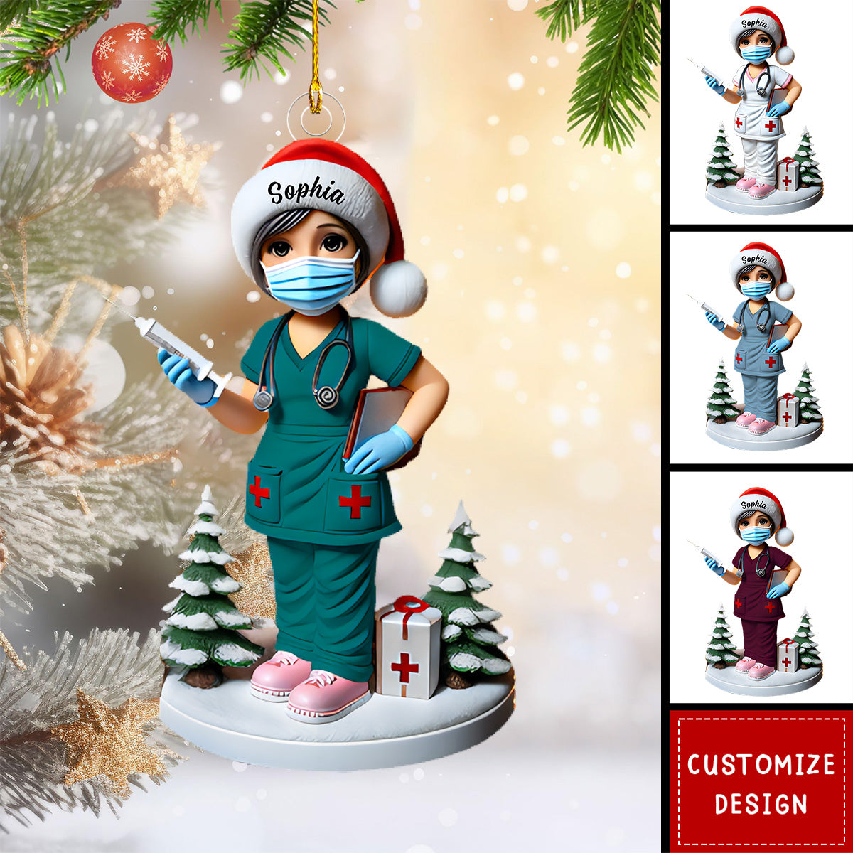 Personalized Nurse Christmas Ornament Gift For Healthcare Workers-2024 New Release