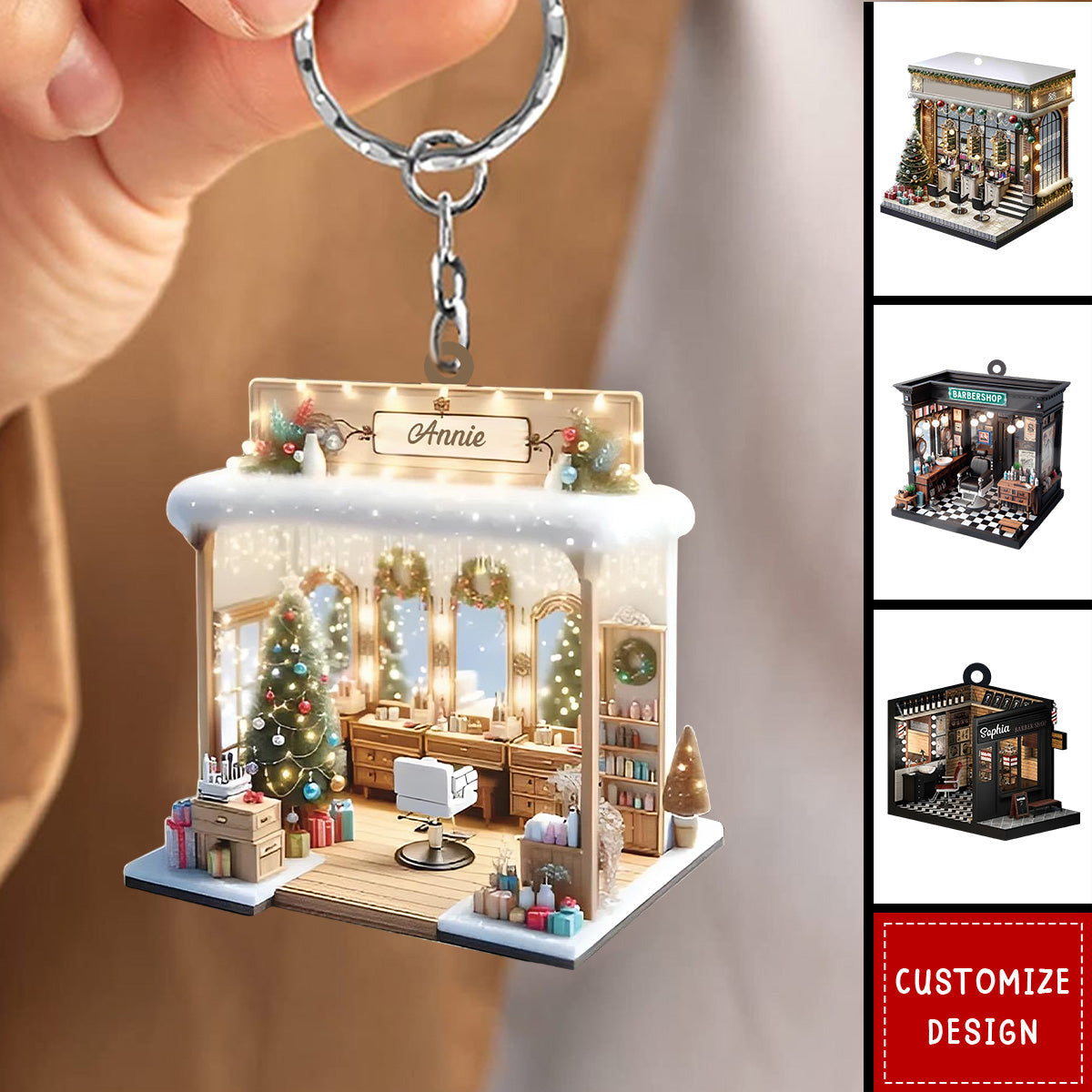 Personalized Barber Shop Keychain - Gift For Barber  - 2024 New Release