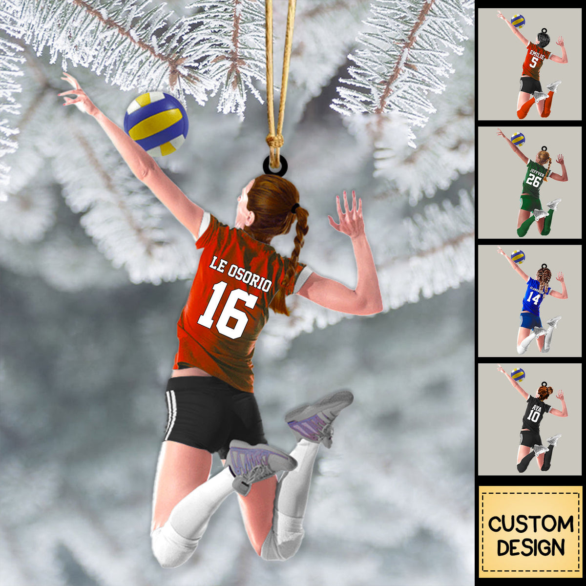 Custom Personalized Beach Volleyball Acrylic Ornament, Gift For Volleyball Players