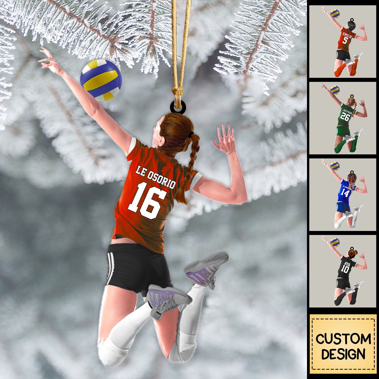 Custom Personalized Beach Volleyball Acrylic Ornament, Gift For Volleyball Players