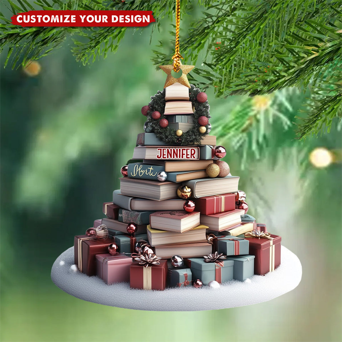 Book Christmas Tree - Personalized Book Ornament