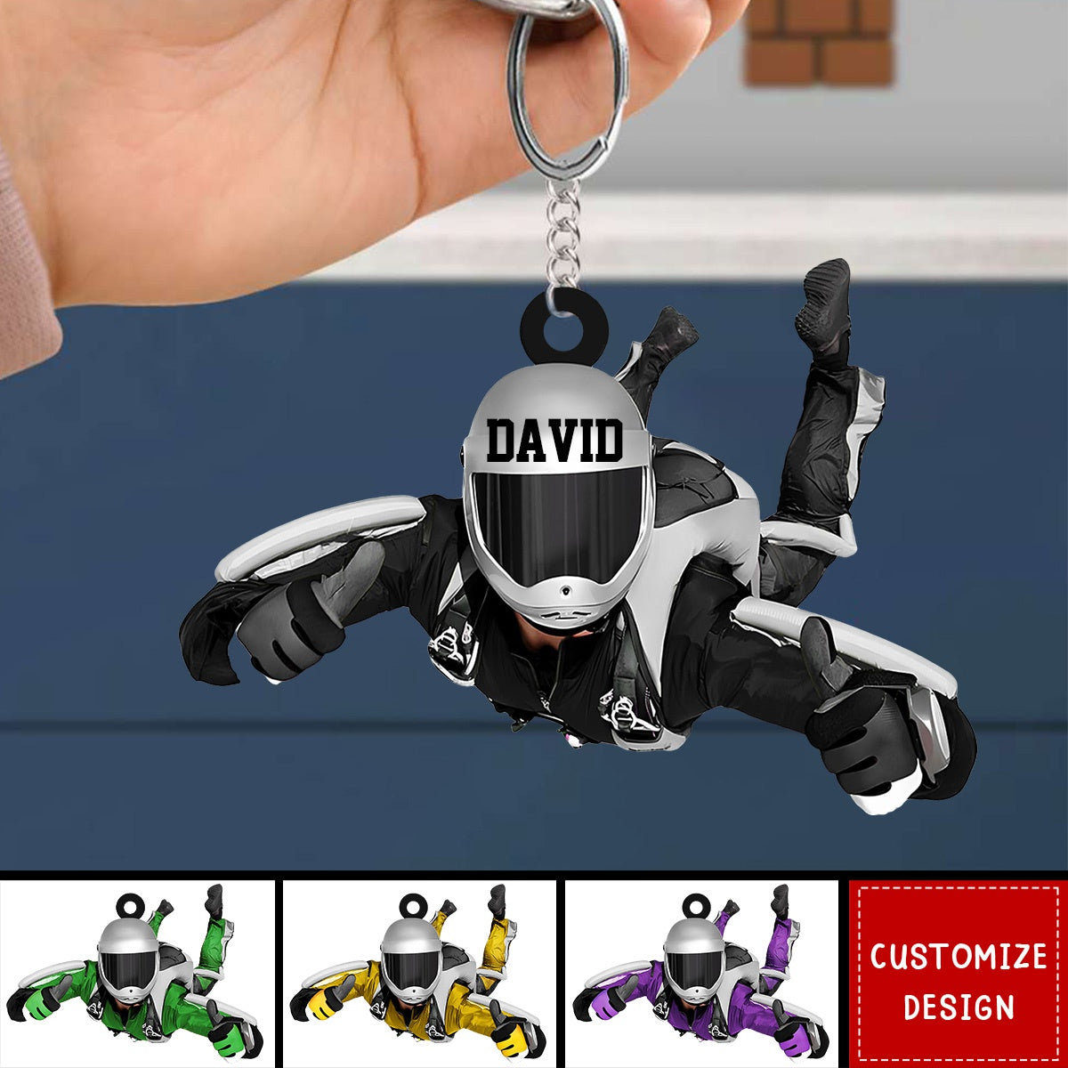Personalized Skydiving Keychain, Gift For Skydiving Lovers - 2025 New Release