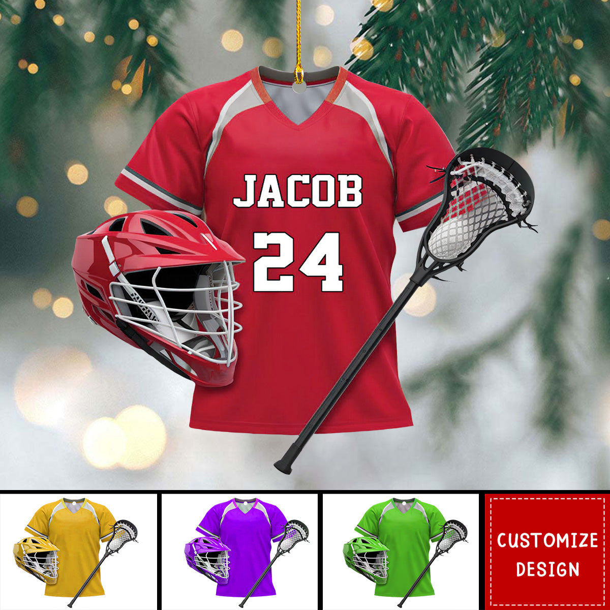 2024 New Release Personalized Lacrosse Christmas Ornament - Gift For Lacrosse Lover