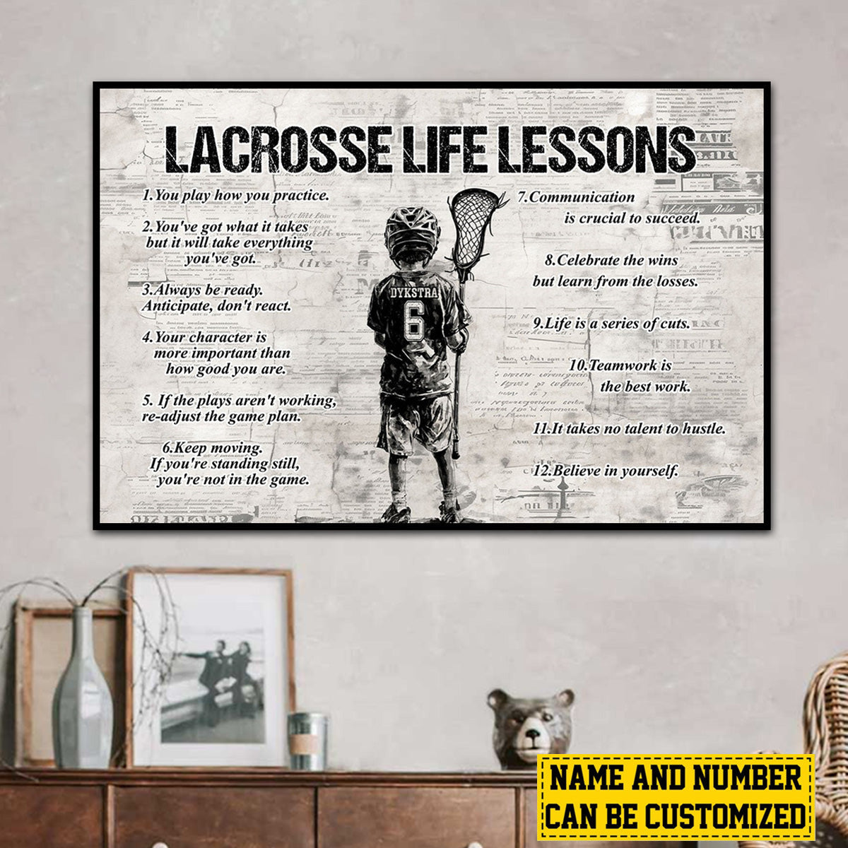 Personalized Lacrosse Kid Life Lessons Poster-Gift For Lacrosse Lovers