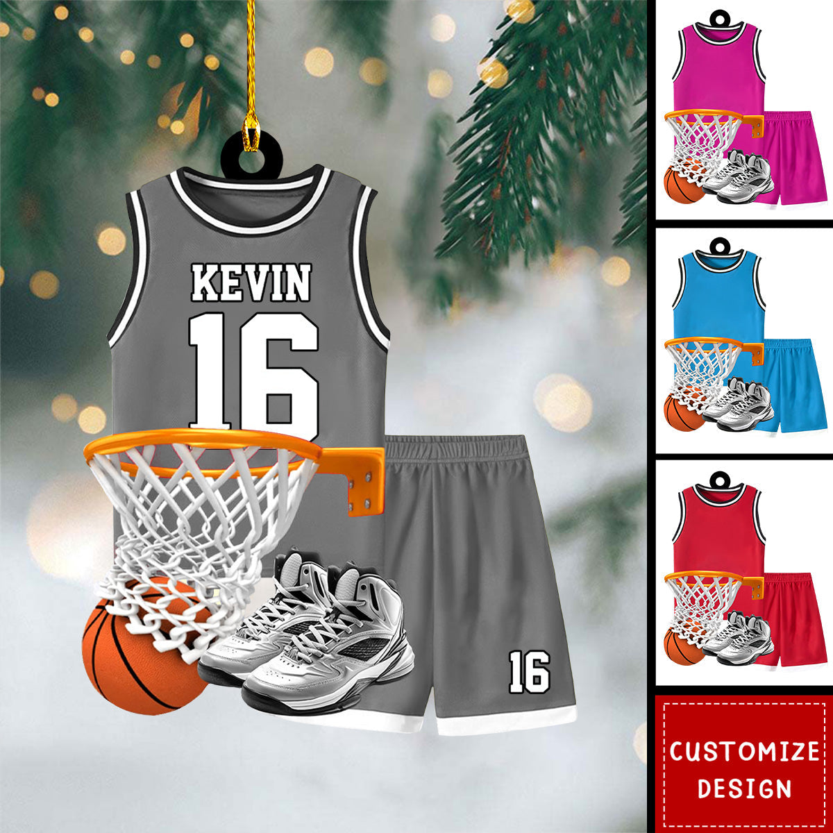Personalized Basketball Christmas Ornament-Gift for  Basketball Players -2024 New Release