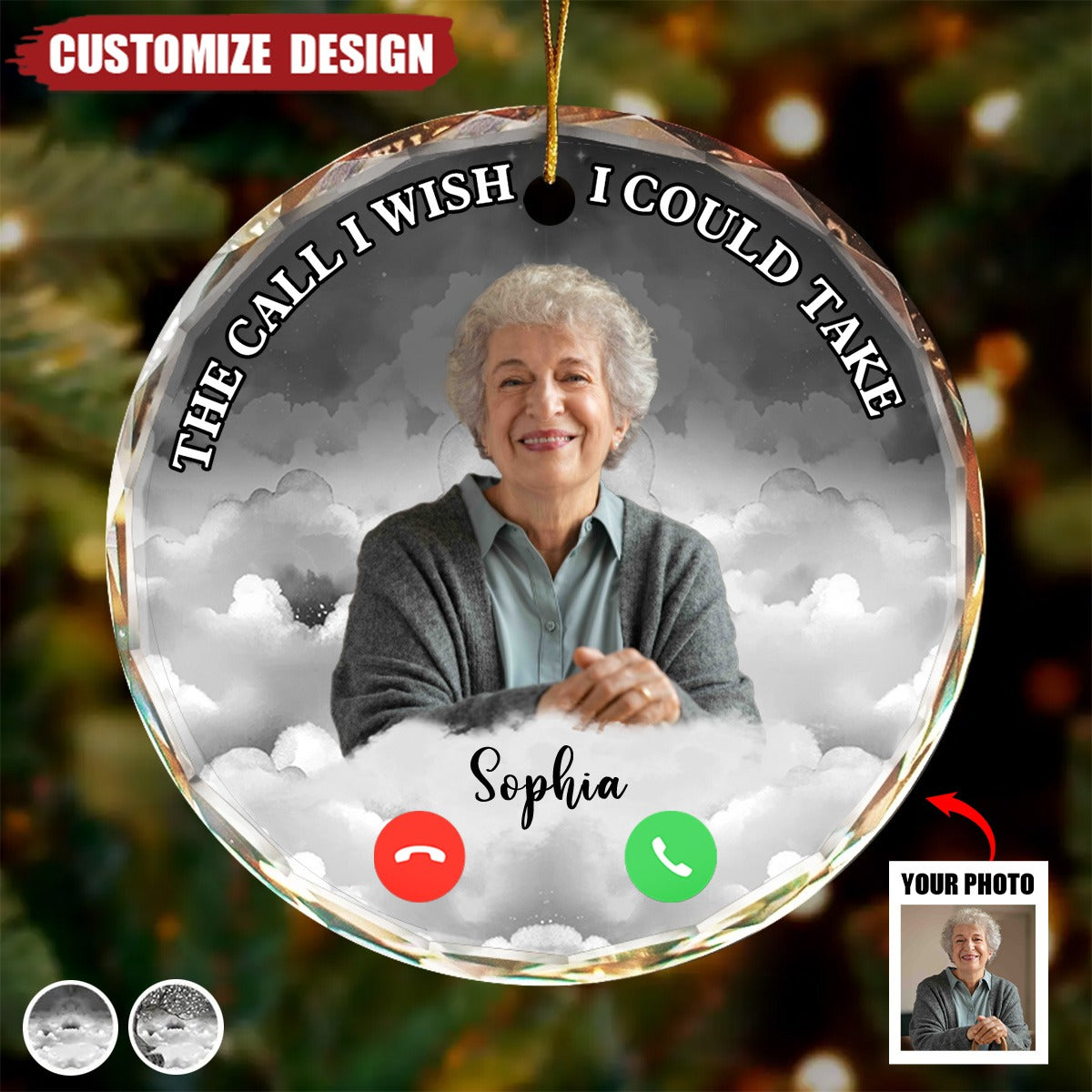 The Call I Wish I Could Make - Personalized Circle Glass Ornament- 2024 New Release