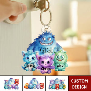 Personalized Keychain - Halloween Gift For Mom- Grandma Of The Little Monster