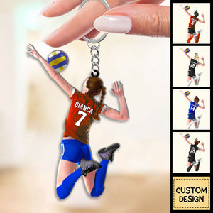 Custom Personalized Beach Volleyball Acrylic Keychain, Gift For Volleyball Players