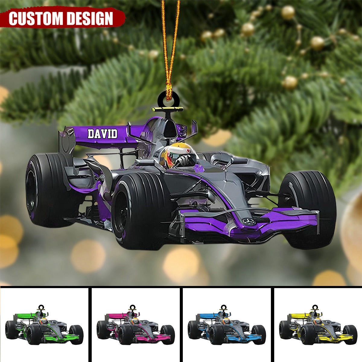 Personalized Race Car Ornament, Gifts For Racing Lovers - 2024 New Release